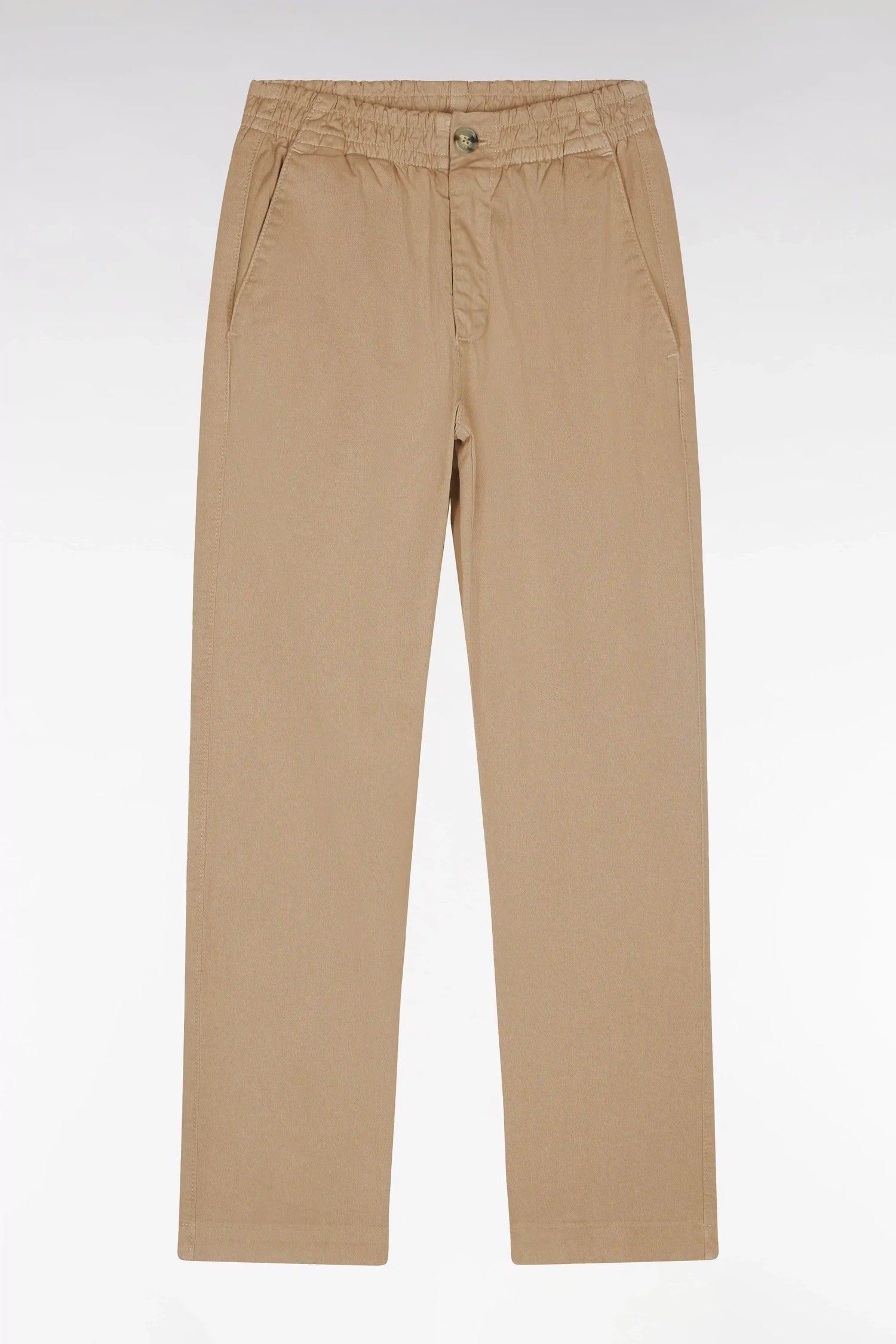 Eden Park_0_Wrinkle-Free Chinos in Camel Stretch Cotton - a Shooter_H25BAS0C0001_BEF4_01
