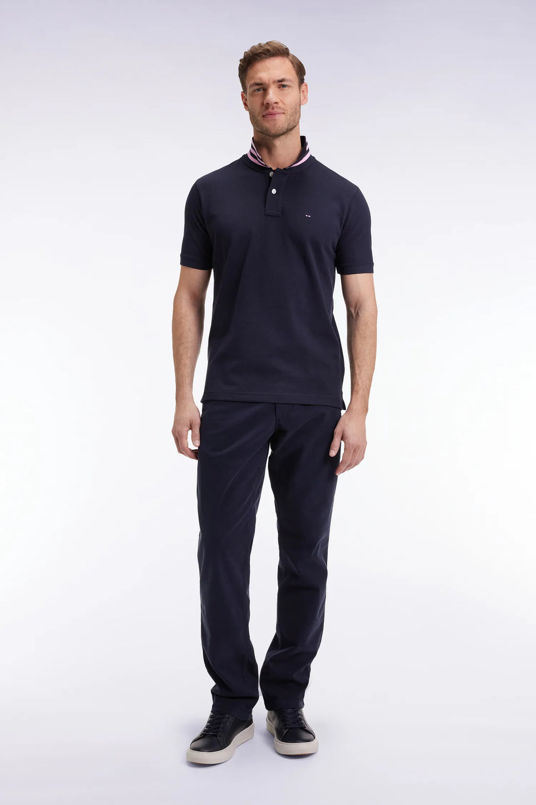 Eden Park_Blue_Wrinkle-Free Chinos in Navy Stretch Cotton_H25BAS0C0003_BLF_01