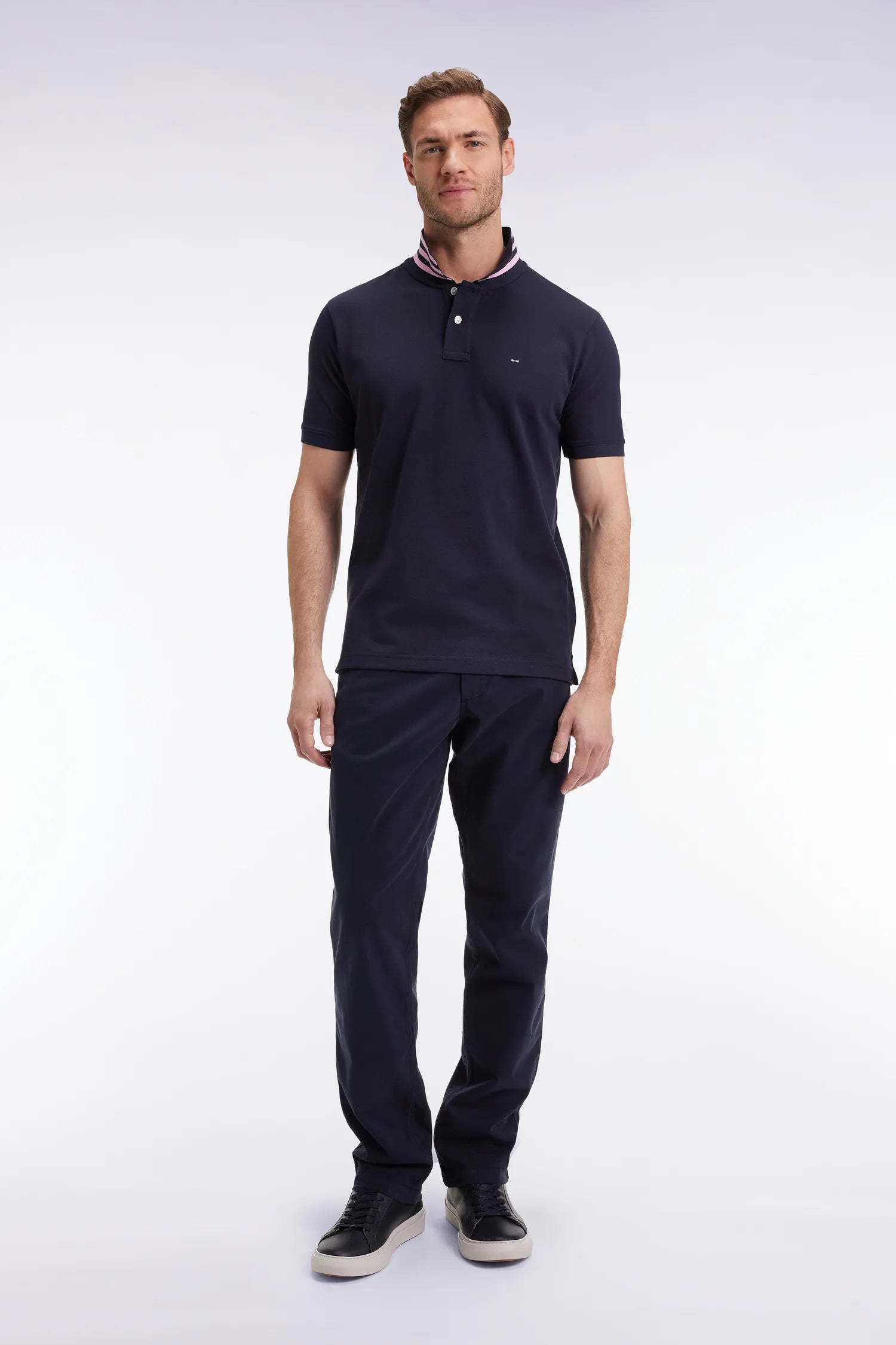 Eden Park_Blue_Wrinkle-Free Chinos in Navy Stretch Cotton_H25BAS0C0003_BLF_01