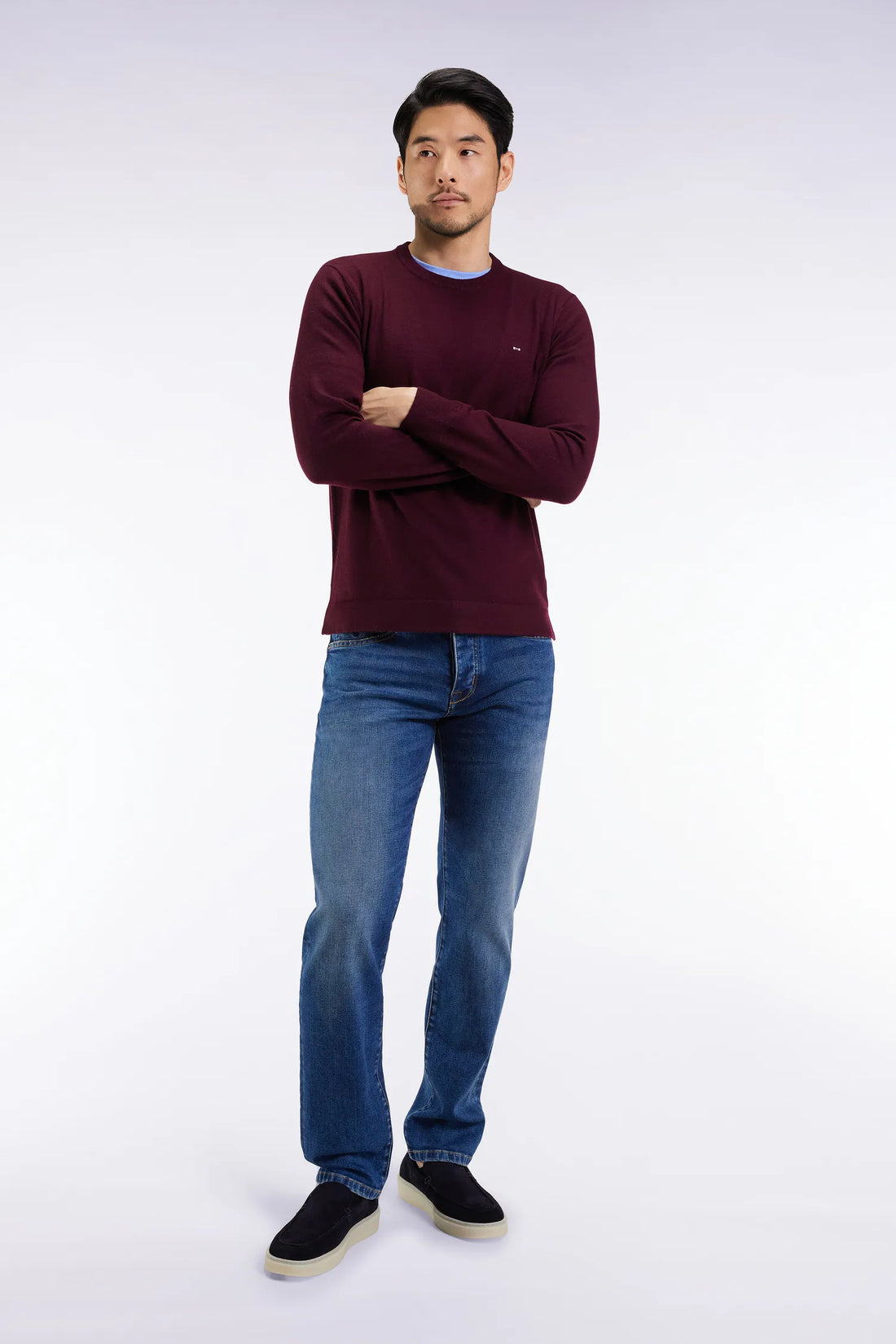 Eden Park_Blue_5-Pocket Jeans in Blue Stretch Denim Regular Fit_H25BAS5P0003_BLF3_01