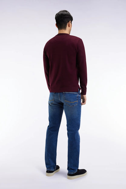 Eden Park_Blue_5-Pocket Jeans in Blue Stretch Denim Regular Fit_H25BAS5P0003_BLF3_05