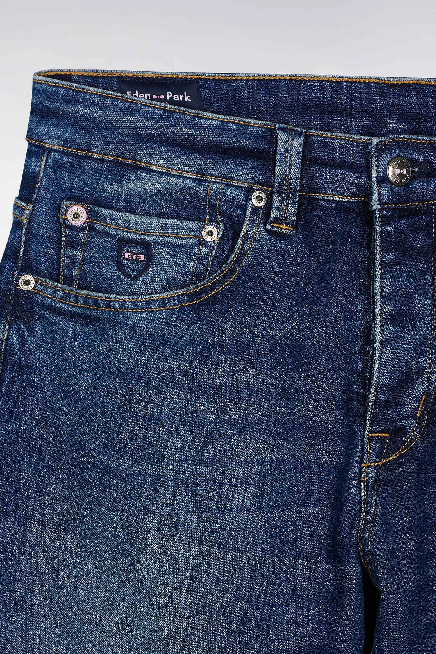 Eden Park_Blue_5-Pocket Jeans in Blue Stretch Denim Regular Fit_H25BAS5P0003_BLF3_06