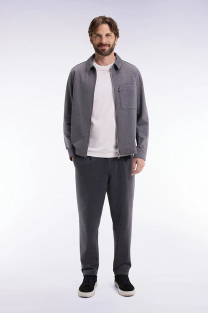 Eden Park_Grey_Double-Faced Jersey Trousers with Grey Elastic Waistband with a Modern Cut_H25BASPA0008_GRF_01