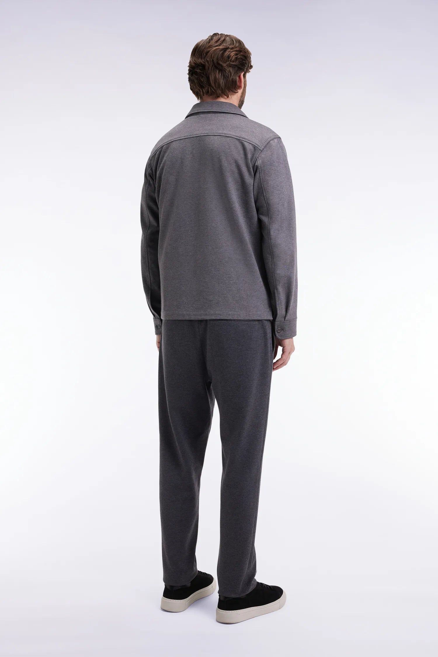 Eden Park_Grey_Double-Faced Jersey Trousers with Grey Elastic Waistband with a Modern Cut_H25BASPA0008_GRF_04