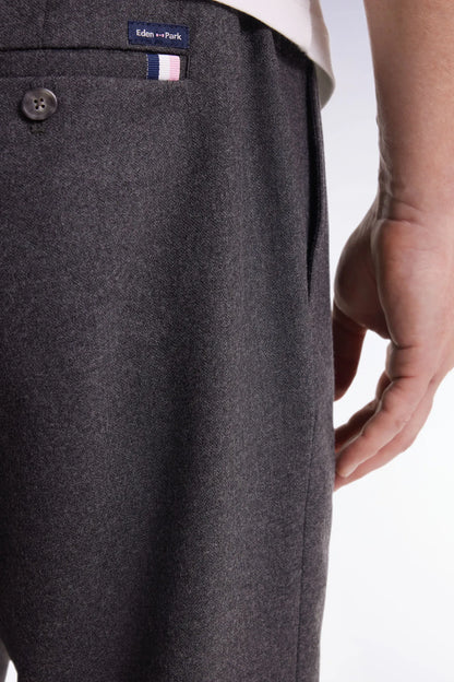 Eden Park_Grey_Heather Grey Elastic Waist Trousers with a Modern Fit_H25BASPA0018_GRF_04