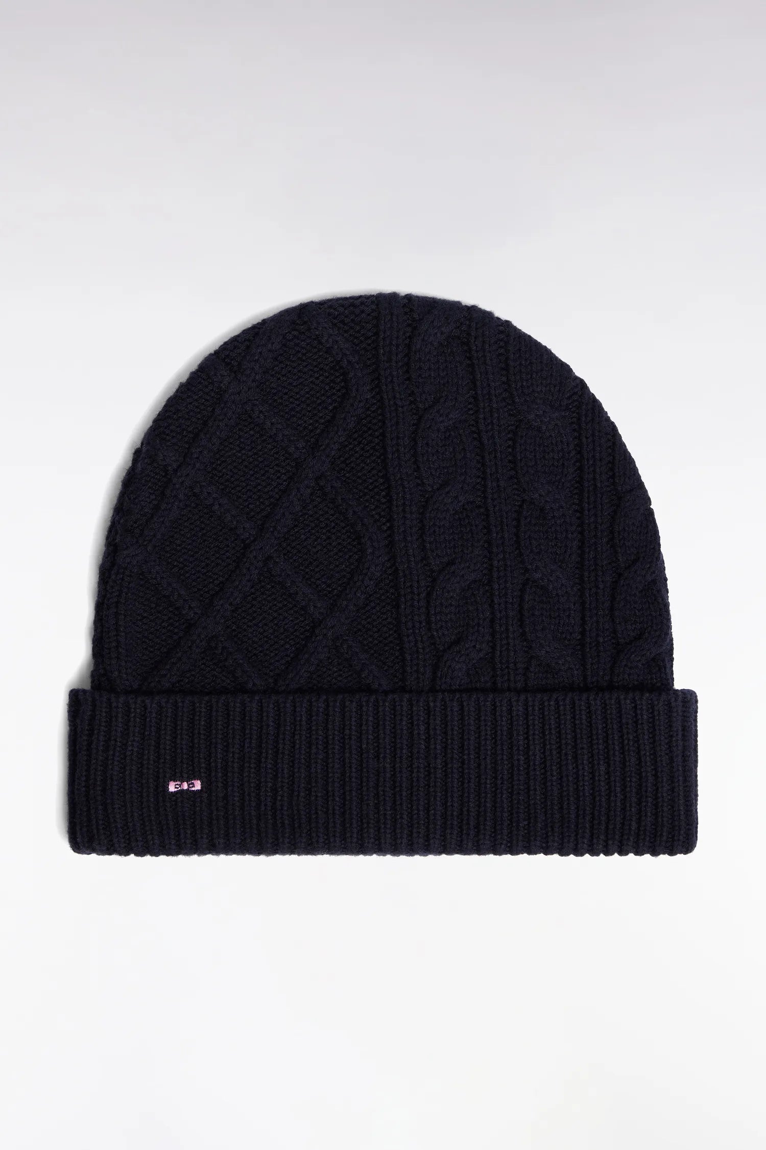Eden Park_0_Cable Knit Hat in Wool and Navy Cotton_H25CHABN0014_BLF27_01