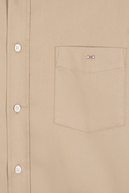 Eden Park_Beige_Beige Cotton PiquŽ Shirt with a Straight Cut_H25CHECL0026_BEM27_06