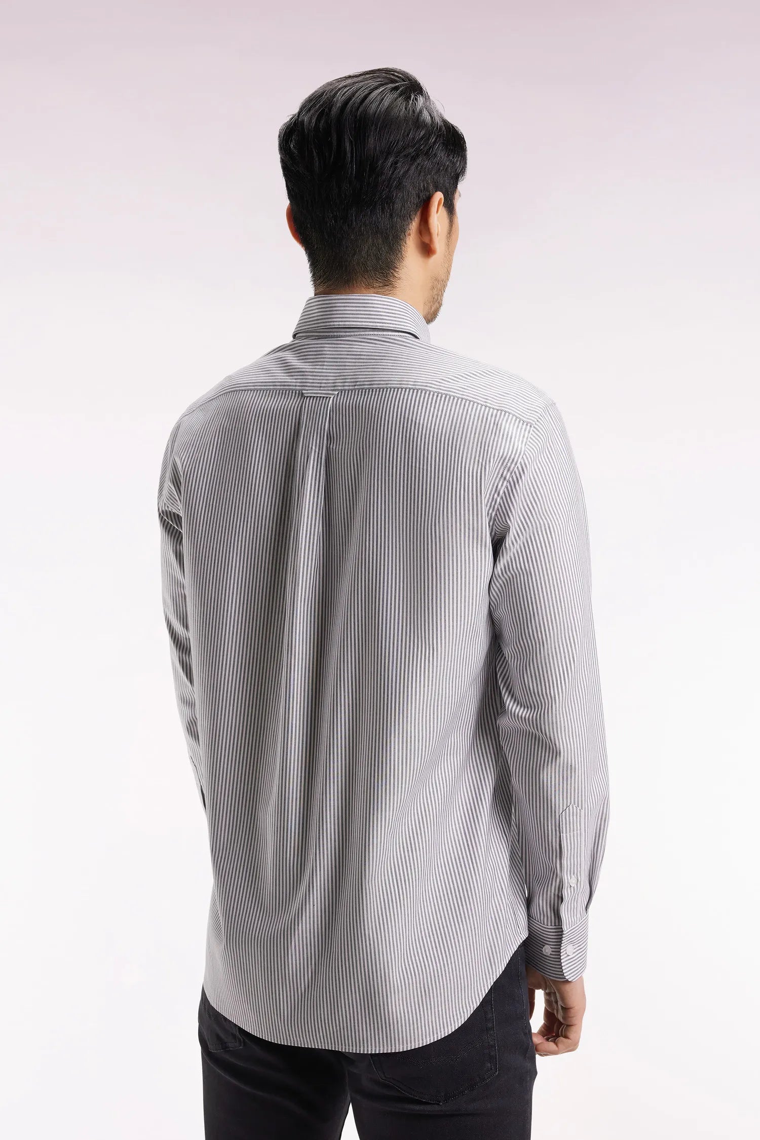 Eden Park_0_Striped Navy Cotton Shirt with a Straight Cut_H25CHECL0032_BLF_05