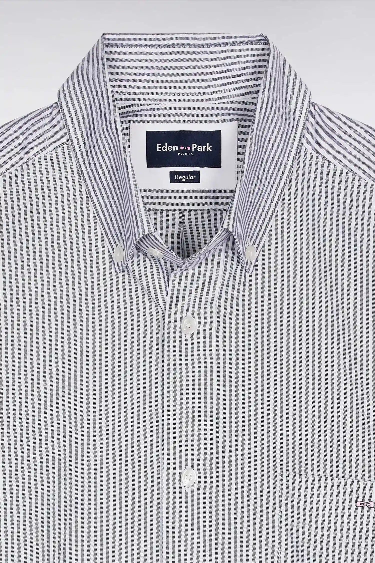 Eden Park_0_Striped Navy Cotton Shirt with a Straight Cut_H25CHECL0032_BLF_06