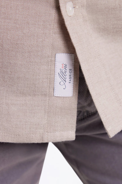 Eden Park_Beige_Beige Flannel Shirt Straight Cut_H25CHECL0043_BEC13_04