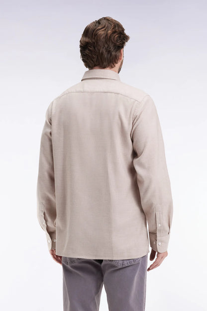 Eden Park_Beige_Beige Flannel Shirt Straight Cut_H25CHECL0043_BEC13_05