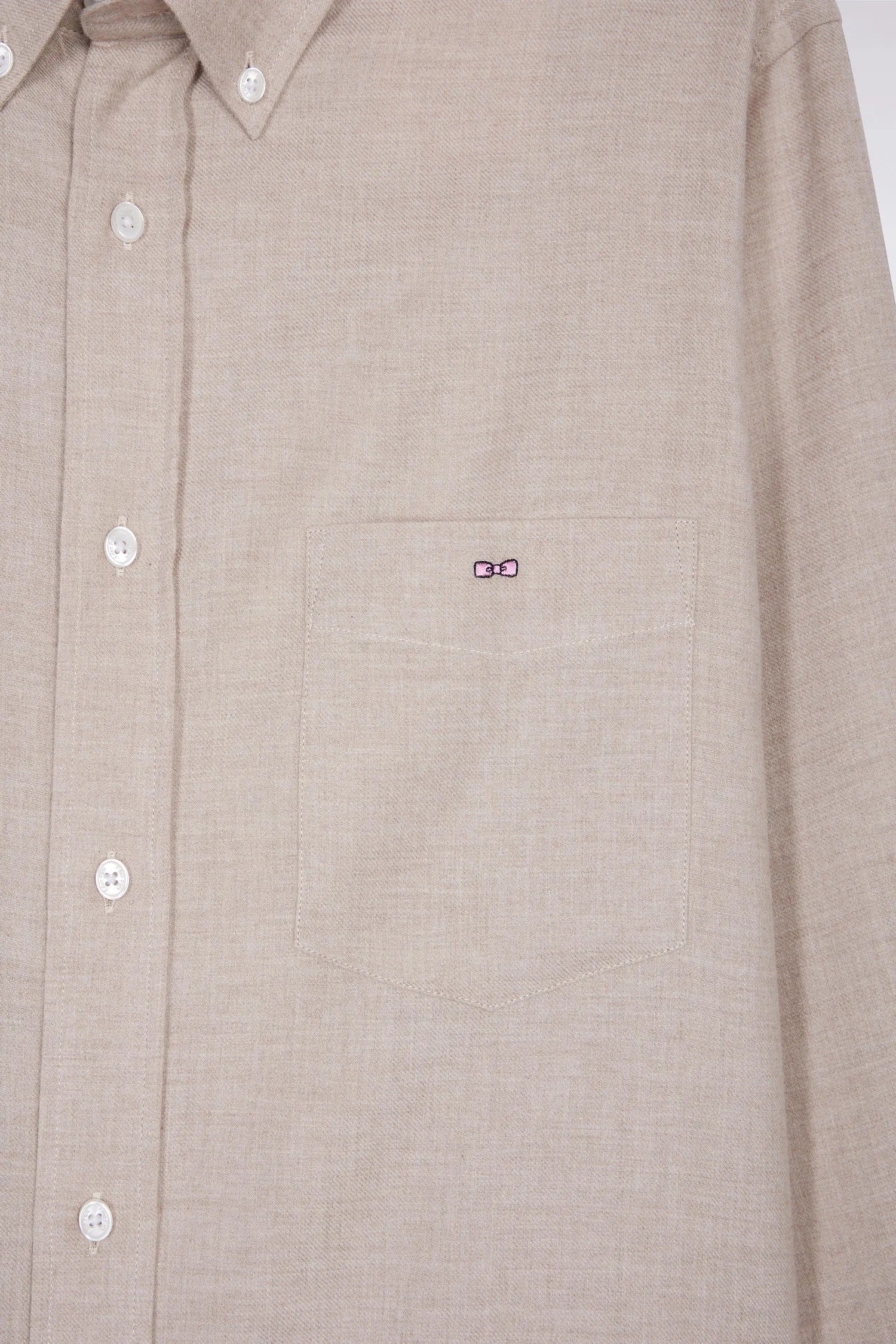 Eden Park_Beige_Beige Flannel Shirt Straight Cut_H25CHECL0043_BEC13_06