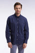 Eden Park_Blue_Straight Cut Navy Flannel Shirt_H25CHECL0043_BLF27_01