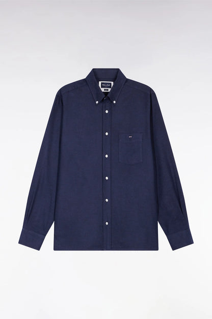 Eden Park_Blue_Straight Cut Navy Flannel Shirt_H25CHECL0043_BLF27_02