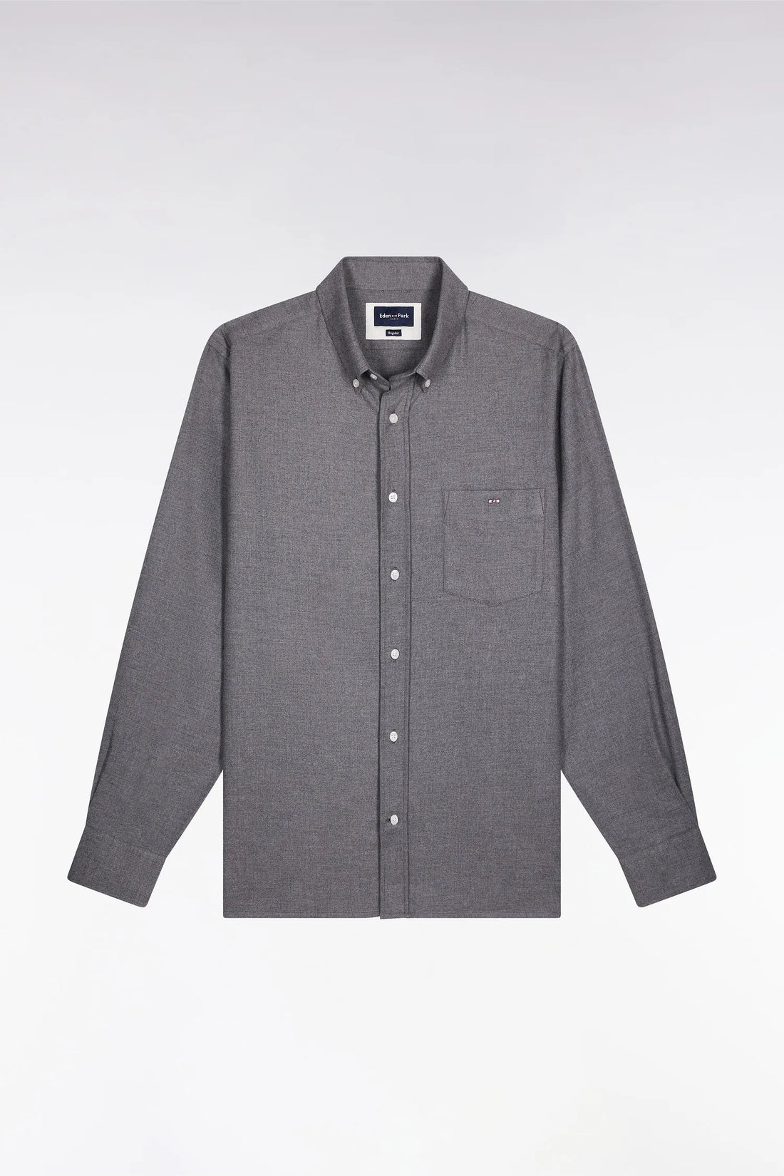 Eden Park_0_Grey Flannel Shirt with a Straight Cut_H25CHECL0043_GRF10_02