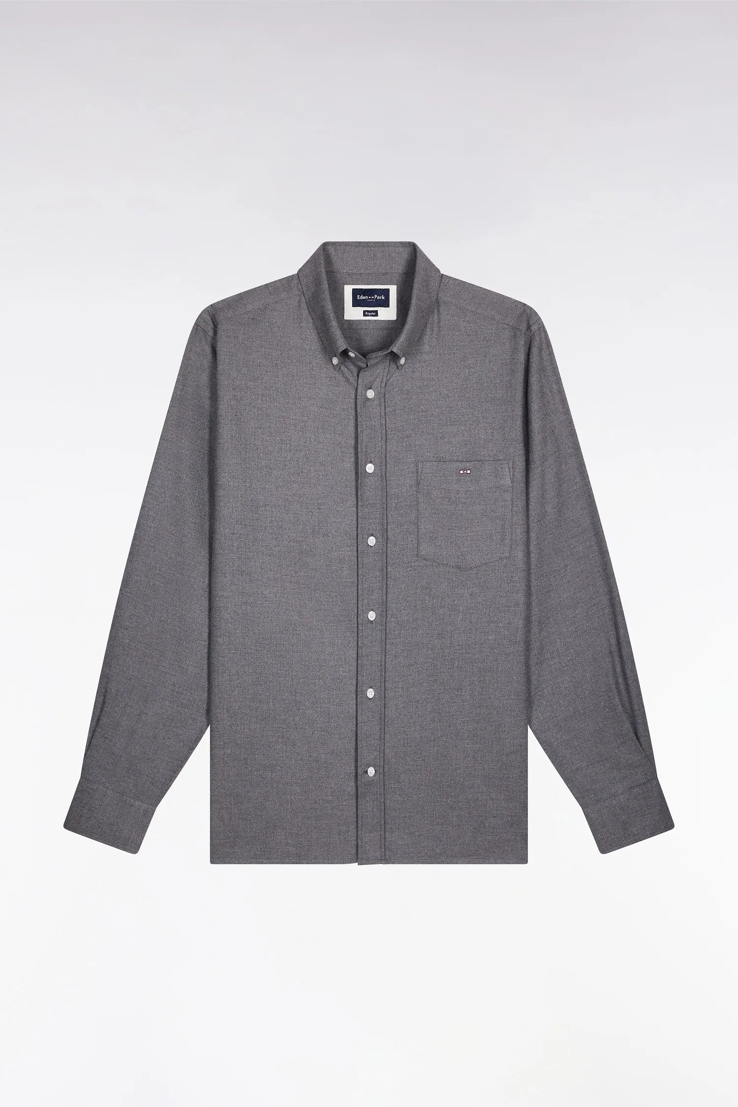 Eden Park_0_Grey Flannel Shirt with a Straight Cut_H25CHECL0043_GRF10_02