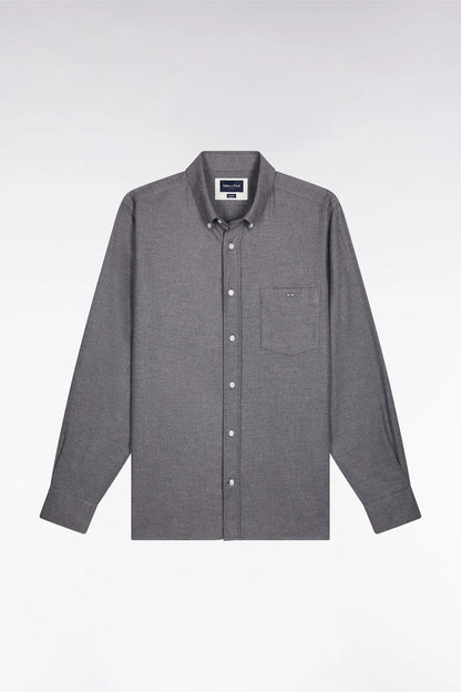 Eden Park_0_Grey Flannel Shirt with a Straight Cut_H25CHECL0043_GRF10_02