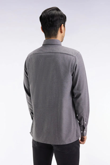 Eden Park_0_Grey Flannel Shirt with a Straight Cut_H25CHECL0043_GRF10_05