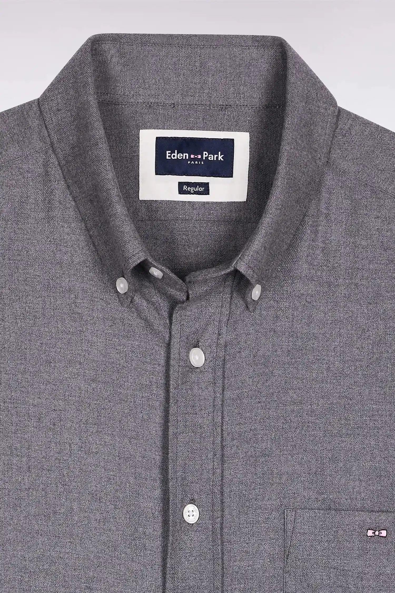 Eden Park_0_Grey Flannel Shirt with a Straight Cut_H25CHECL0043_GRF10_06