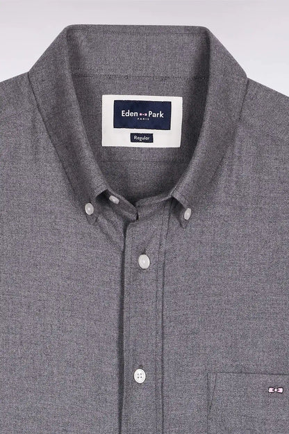 Eden Park_0_Grey Flannel Shirt with a Straight Cut_H25CHECL0043_GRF10_06
