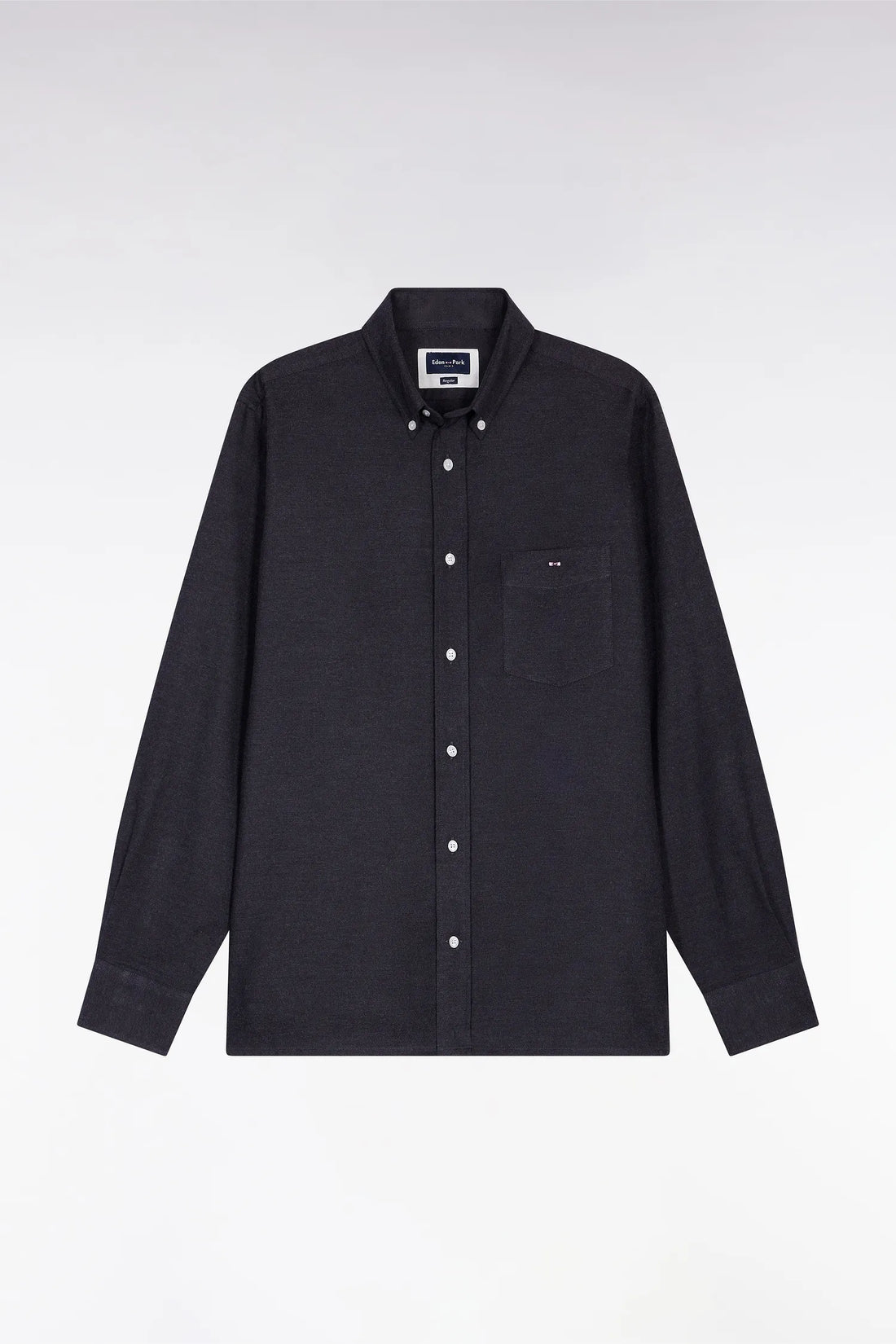 Eden Park_0_Straight Cut Dark Grey Flannel Shirt_H25CHECL0043_GRF11_02