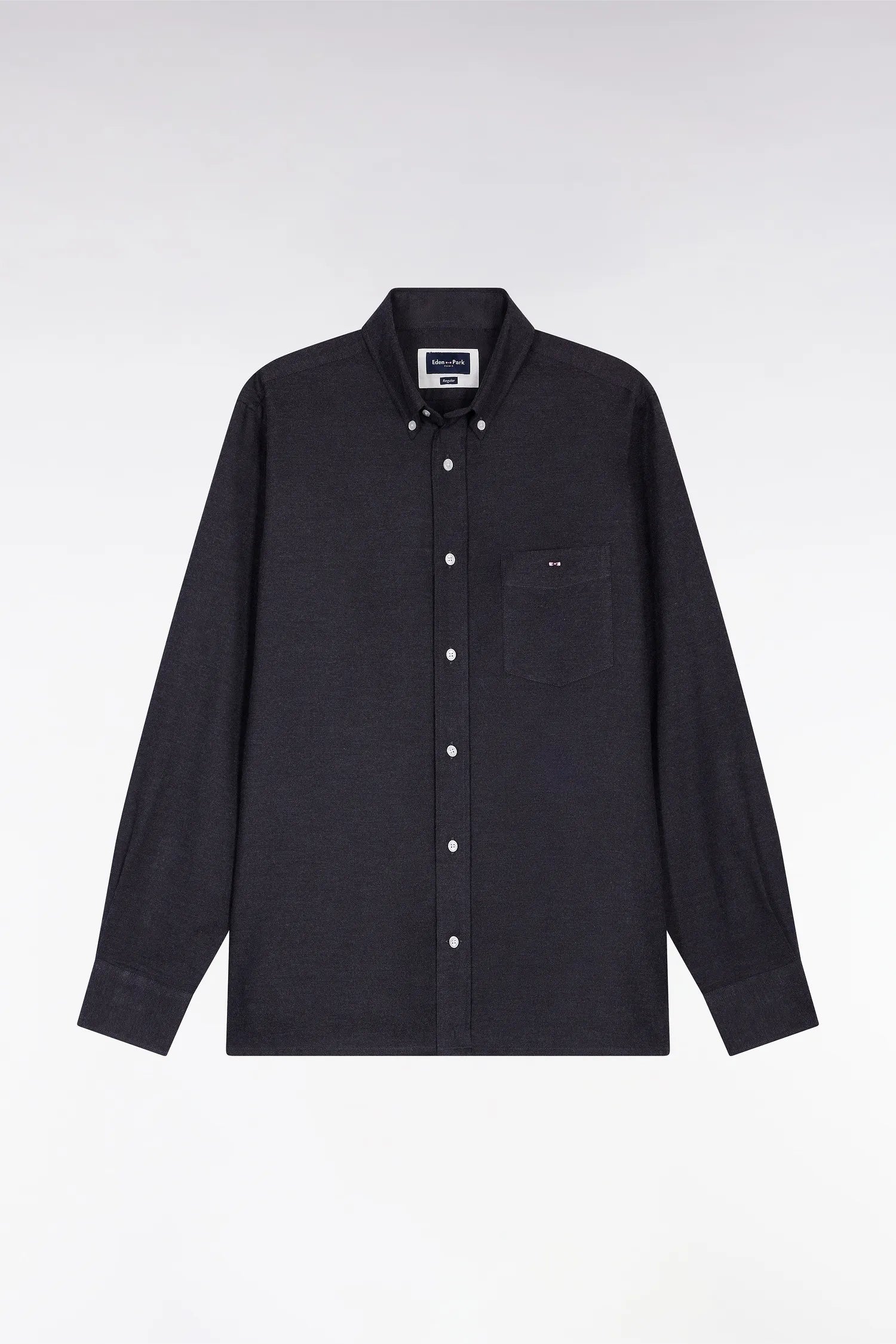 Eden Park_0_Straight Cut Dark Grey Flannel Shirt_H25CHECL0043_GRF11_02