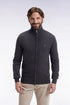 Eden Park_Grey_Straight Cut Dark Grey Wool and Cotton Zip-Up Cardigan_H25MAICA0001_GRF7_01