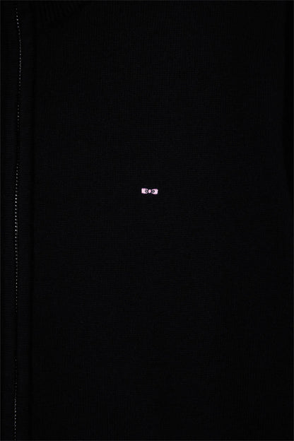 Eden Park_Black_Straight Cut Black Wool and Cotton Zip-Up Cardigan_H25MAICA0001_NO_06