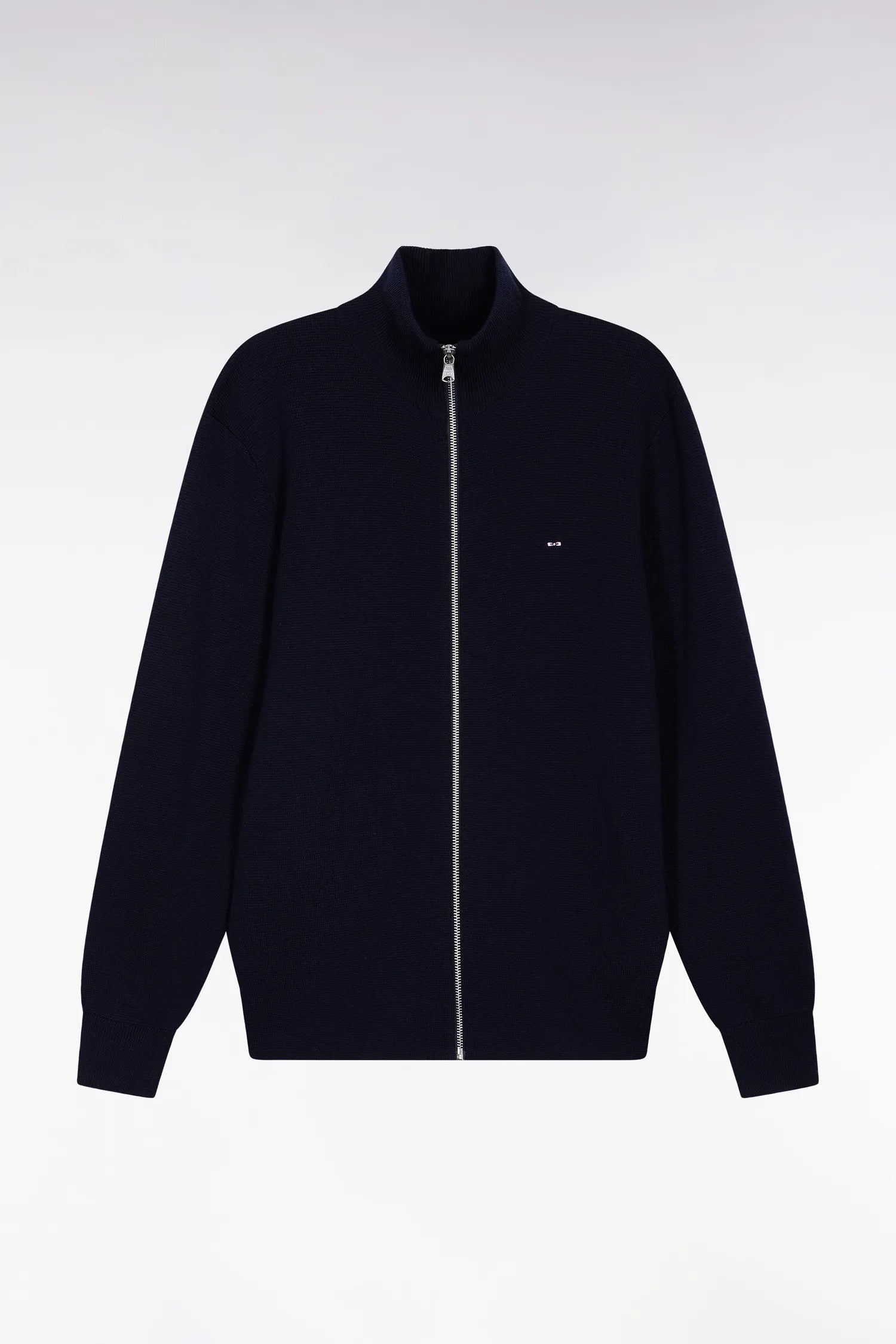 Eden Park_Blue_Straight Cut Navy Merino Wool Cardigan_H25MAICA0007_BLF_02