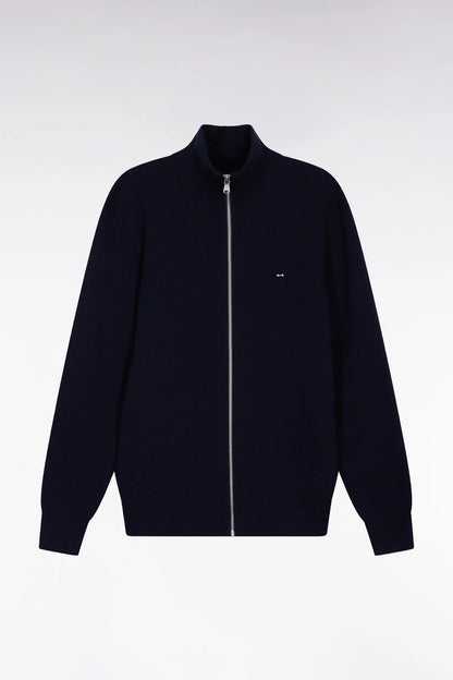 Eden Park_Blue_Straight Cut Navy Merino Wool Cardigan_H25MAICA0007_BLF_02