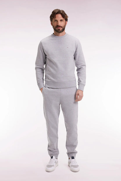 Eden Park_Grey_Grey Brushed Fleece Joggers with Straight Cut_H25MAIJO0002_GRM24_01