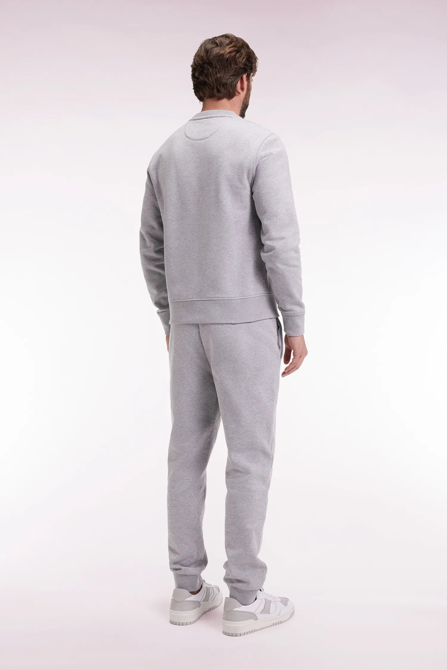 Eden Park_Grey_Grey Brushed Fleece Joggers with Straight Cut_H25MAIJO0002_GRM24_05