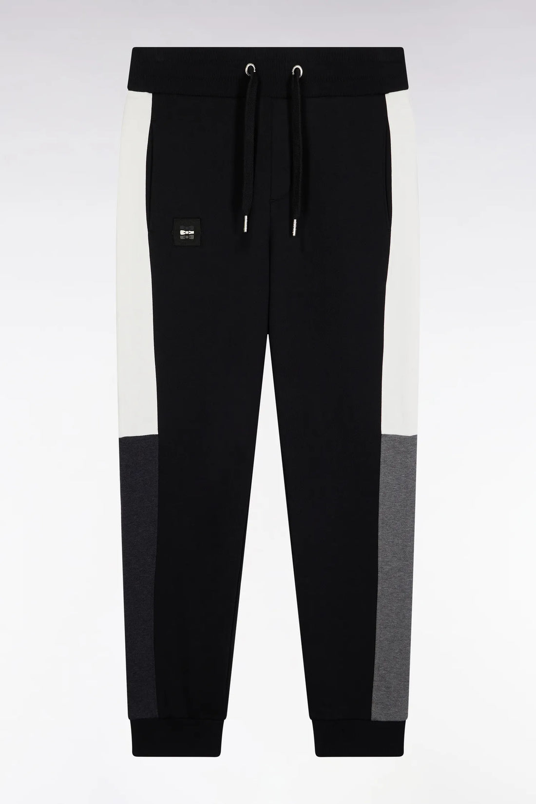 Eden Park_Black_Black Colorblock Brushed Fleece Joggers with Straight Fit_H25MAIJO0009_NO_02