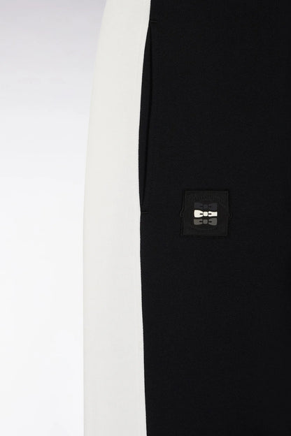 Eden Park_Black_Black Colorblock Brushed Fleece Joggers with Straight Fit_H25MAIJO0009_NO_06