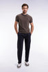 Eden Park_Blue_Navy Brushed Fleece Joggers with Piping and Straight Cut Front Pleats_H25MAIJO0013_BLF_01