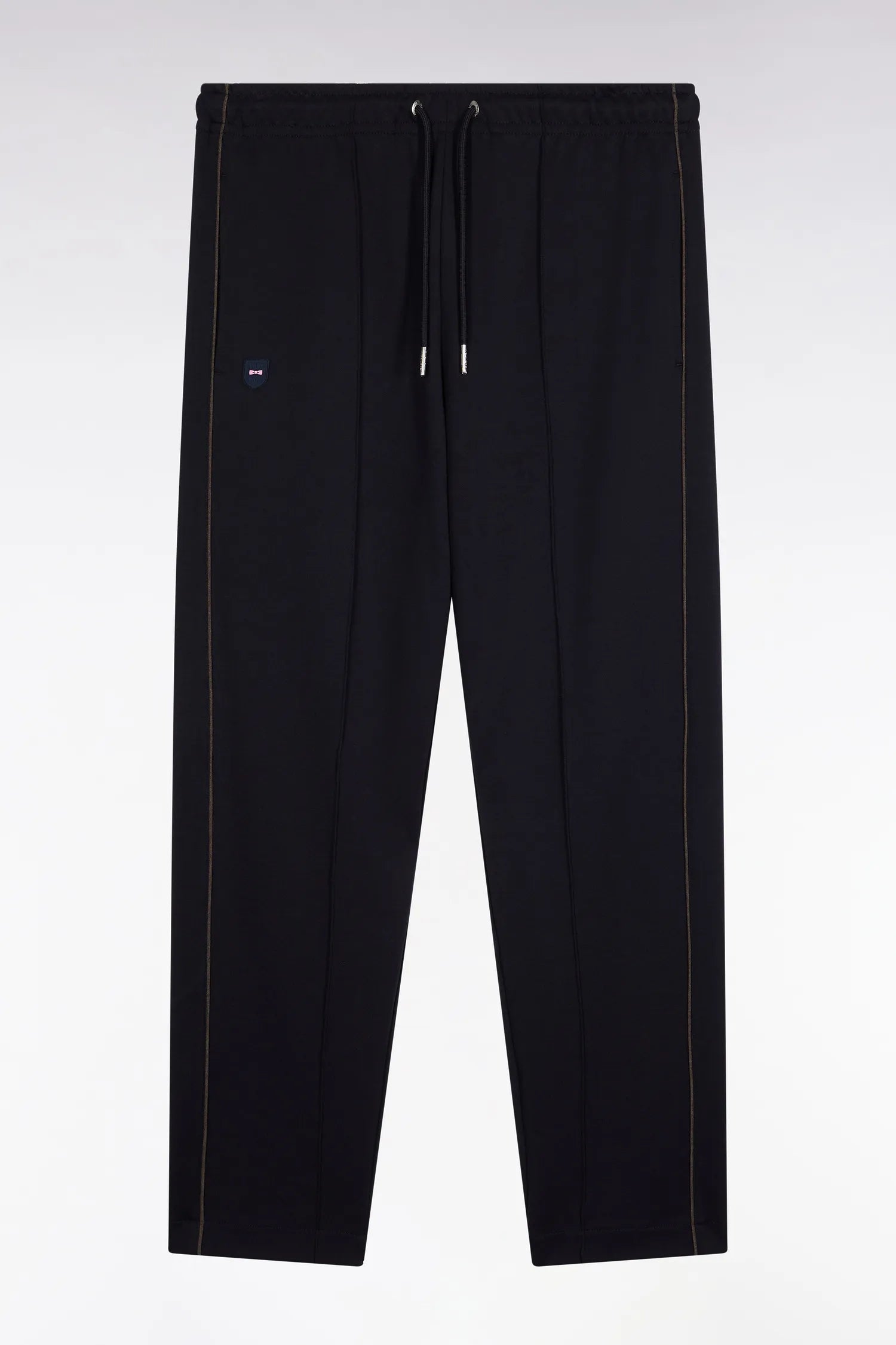 Eden Park_Blue_Navy Brushed Fleece Joggers with Piping and Straight Cut Front Pleats_H25MAIJO0013_BLF_02