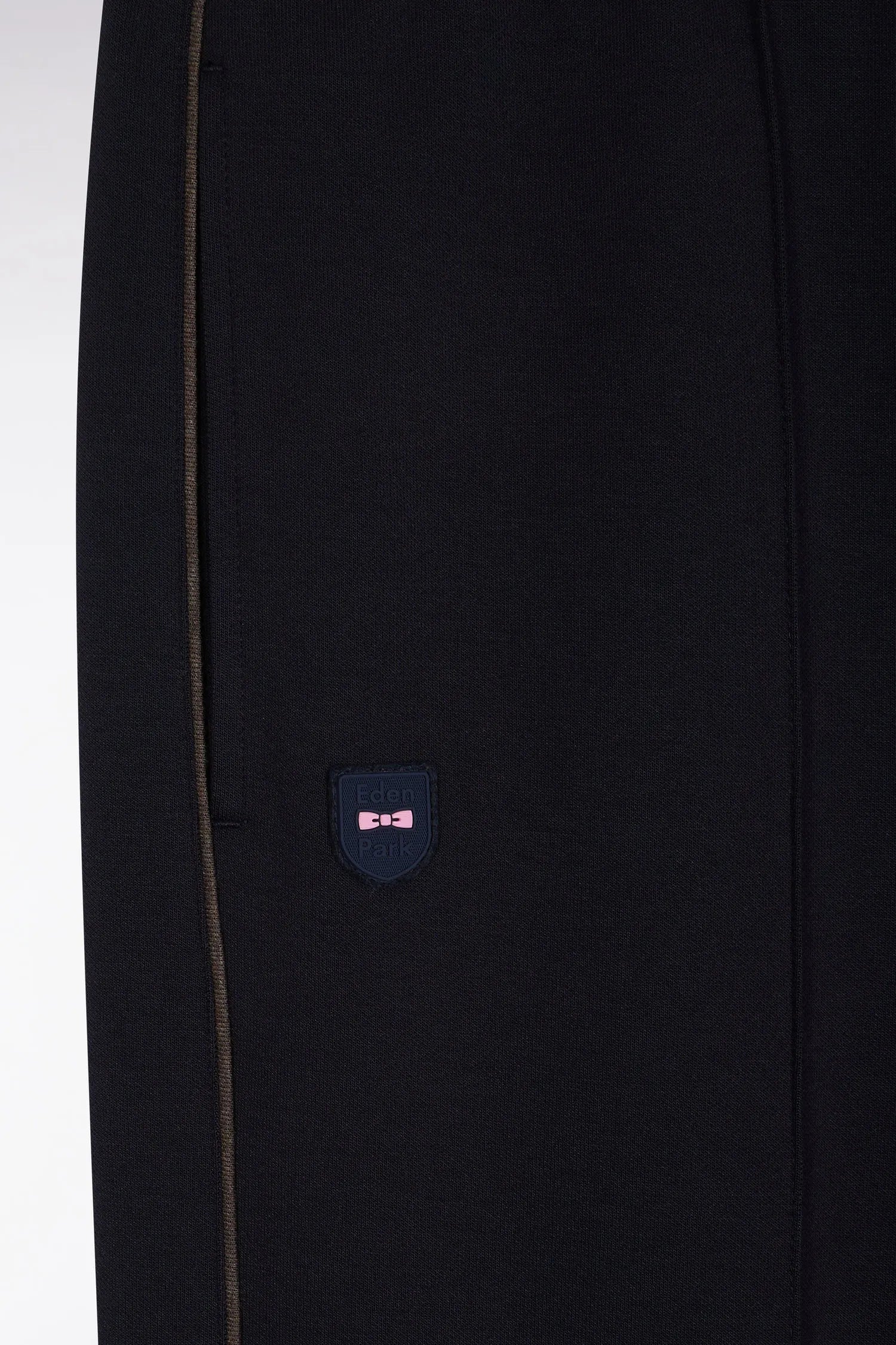 Eden Park_Blue_Navy Brushed Fleece Joggers with Piping and Straight Cut Front Pleats_H25MAIJO0013_BLF_06