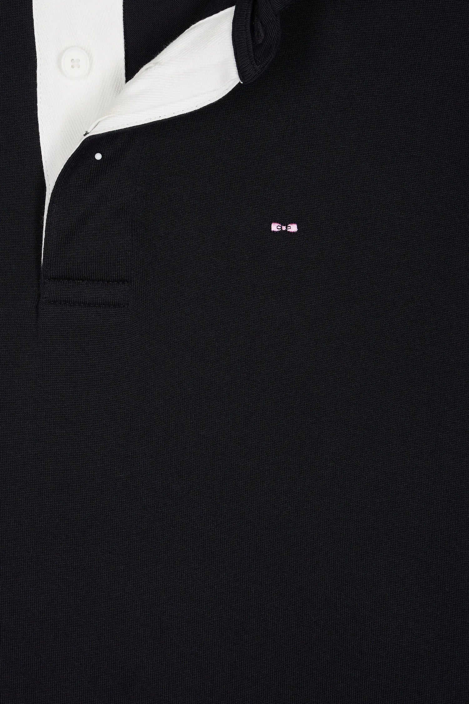 Eden Park_Black_Long-Sleeved Jersey in Black Jersey with Striped Collar_H25MAIML0004_NO_02