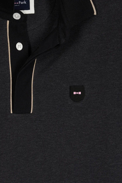 Eden Park_0_Short-Sleeved Polo Shirt in Grey Stretch Cotton PiquŽ Slim Fit_H25MAIPC0027_GRF11_06