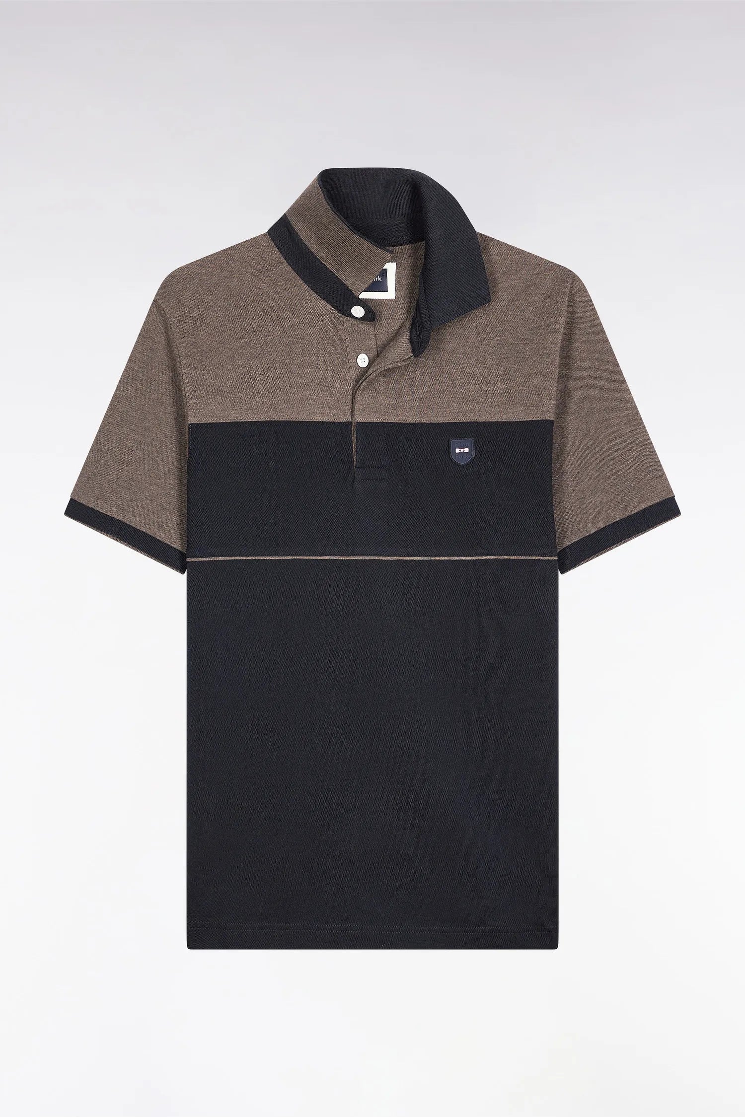 Eden Park_0_Two-Tone Short-Sleeved Polo Shirt in Navy Stretch Cotton PiquŽ Slim Fit_H25MAIPC0028_BLF_02