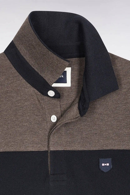 Eden Park_0_Two-Tone Short-Sleeved Polo Shirt in Navy Stretch Cotton PiquŽ Slim Fit_H25MAIPC0028_BLF_06