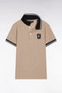 Eden Park_0_Short-Sleeved Polo Shirt in Navy and Beige Cotton with 10 Straight Cut Patch_H25MAIPC0050_BEC13_01