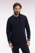 Eden Park_Blue_Relaxed Fit Navy Cotton Long-Sleeved Polo Shirt_H25MAIPL0006_BLF_01