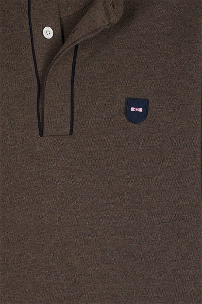 Eden Park_Brown_Long-Sleeved Polo Shirt in Brown Stretch Cotton with Slim Fit_H25MAIPL0008_MAM20_06