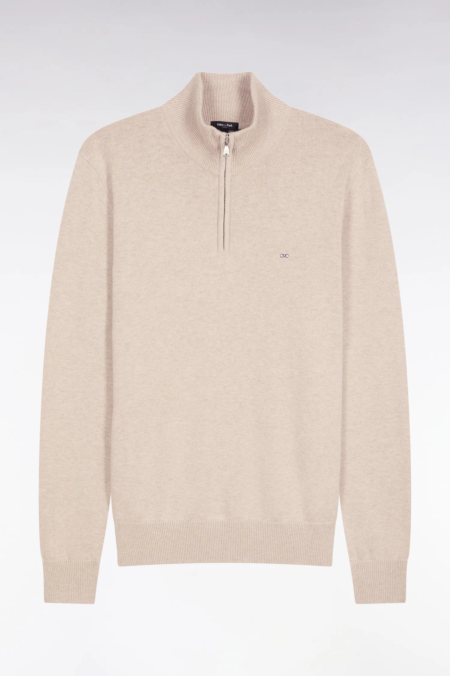 Eden Park_Beige_Trucker Collar Sweater in Beige Wool and Cotton_H25MAIPU0002_BEM25_02