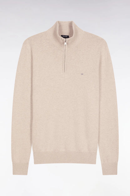 Eden Park_Beige_Trucker Collar Sweater in Beige Wool and Cotton_H25MAIPU0002_BEM25_02