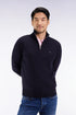 Eden Park_Blue_Dark Blue Wool and Cotton Trucker Collar Sweater_H25MAIPU0002_BLF27_01