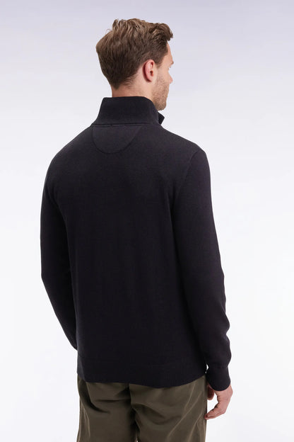 Eden Park_Black_Trucker Collar Sweater in Wool and Black Cotton_H25MAIPU0002_NO_05
