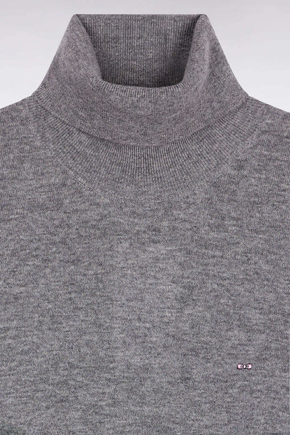 Eden Park_Grey_Turtleneck Sweater in Virgin Wool and Grey Cashmere_H25MAIPU0024_GRM_02