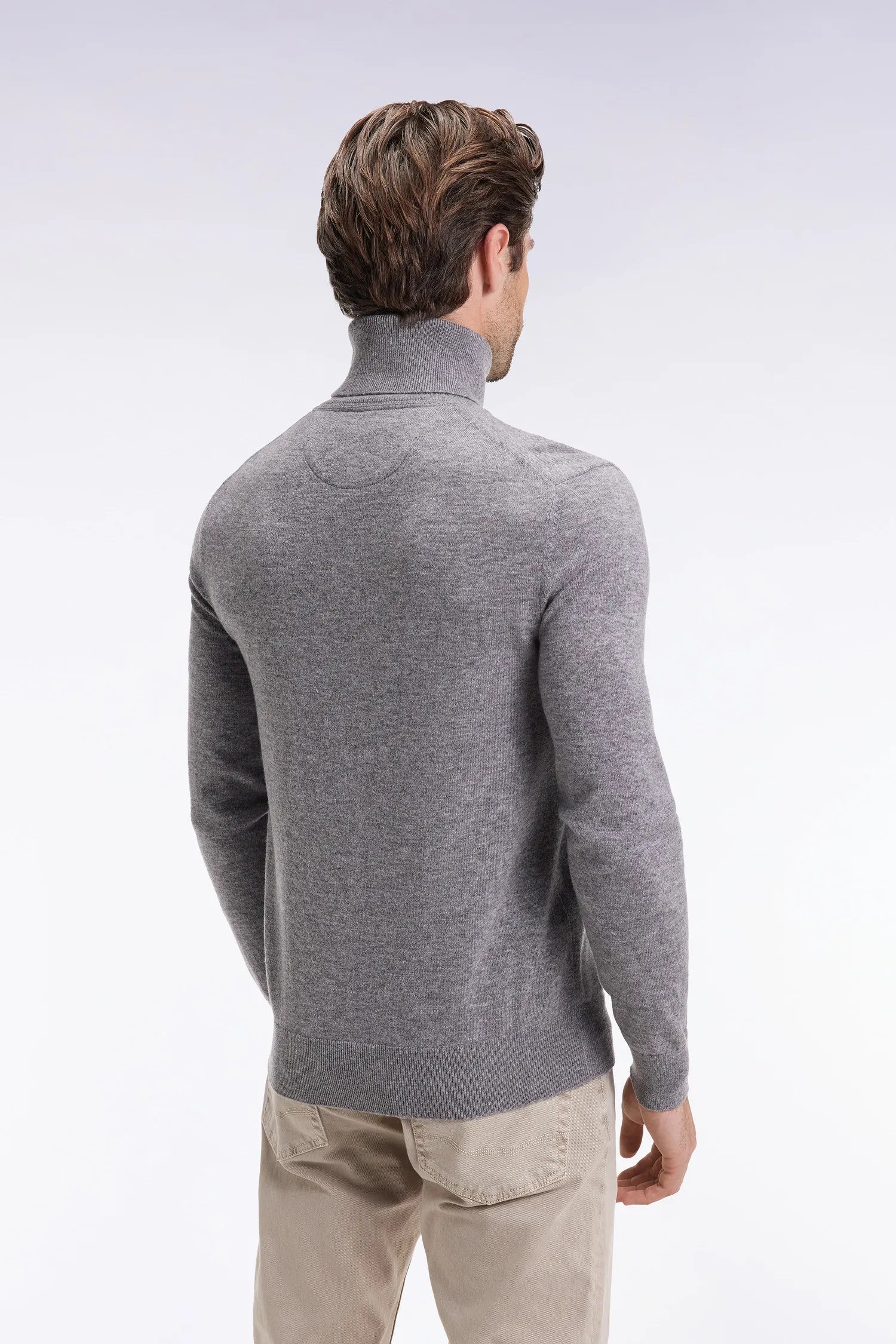 Eden Park_Grey_Turtleneck Sweater in Virgin Wool and Grey Cashmere_H25MAIPU0024_GRM_05